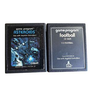 Vintage Atari 2600 Games 2 Games Football & Asteroids